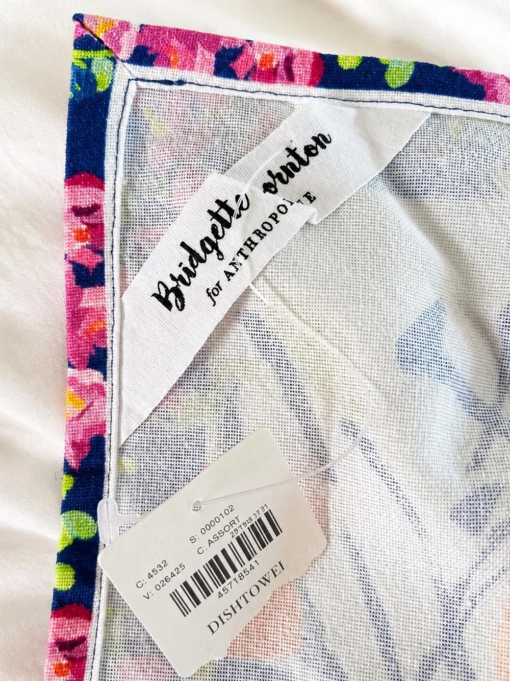 ANTHROPOLOGIE Bridgette Thornton Floral Dish Towel Kitchen Decor Colorful NWT